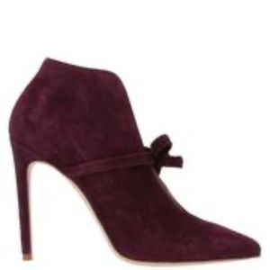 Twinset Burgundy Suede Booties